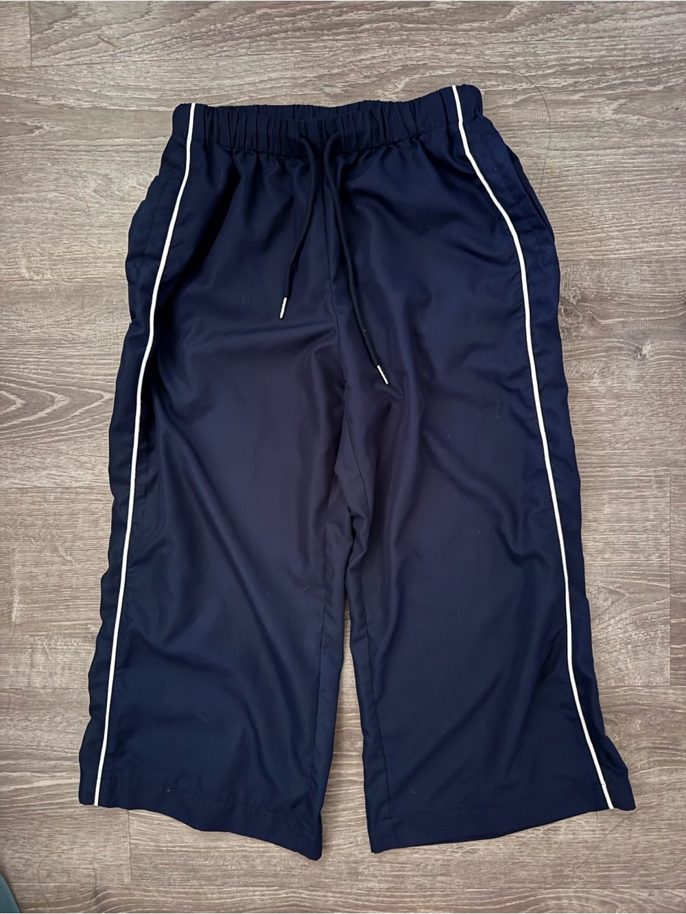 SHEIN Navy Jogger Pants with White Side Piping